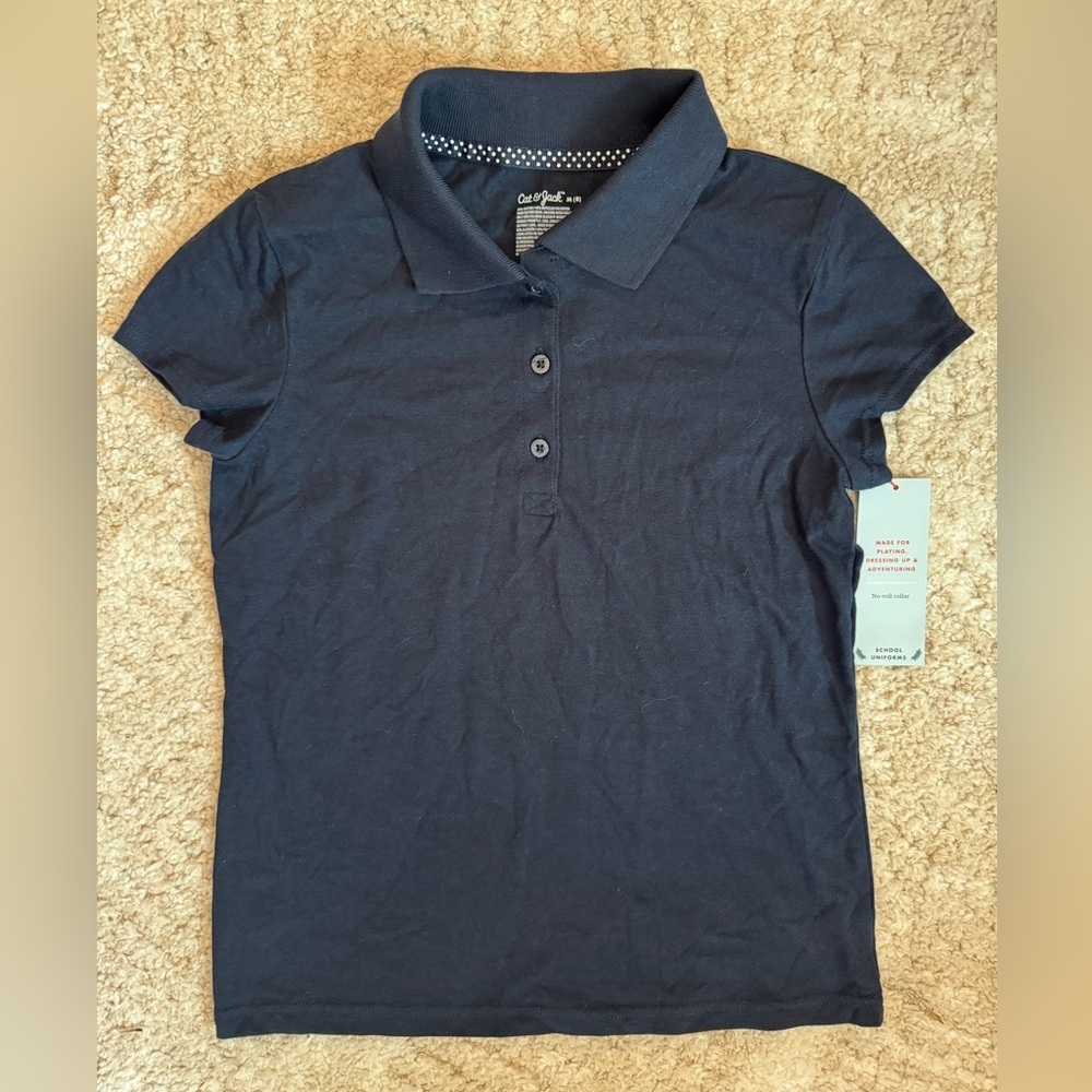 Cat & Jack Girls Uniform Polo in Navy NWT size M (8)